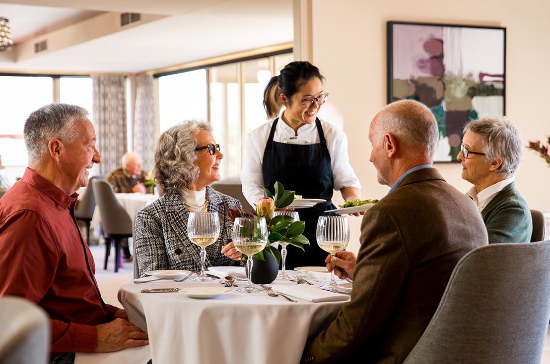 Prospect Hill Camberwell, Retirement Living - group dining in restaurant