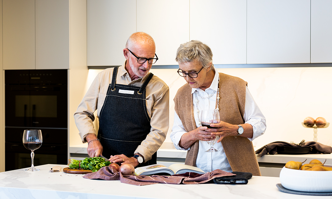 Prospect Hill Camberwell, retirement living - couple cooking in kitchen